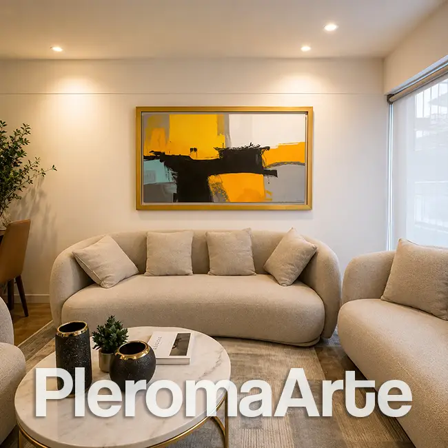 Vemos un hermoso cuadro decorativo en un ambiente, Pleroma Arte Galería de Arte ha creado hermosos cuadros decorativos