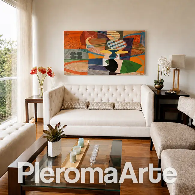 Cuadros modernos para sala creados por Pleroma Arte para uno de nuestros clientes.