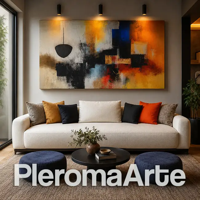 Vemos cuadros para sala comedor, hermosos cuadros para sala comedor en el ambiente de uno de los clientes de Pleroma Arte