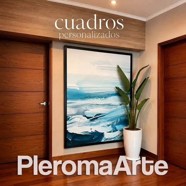 Cuadro personalizado integrado a la decoración de una sala