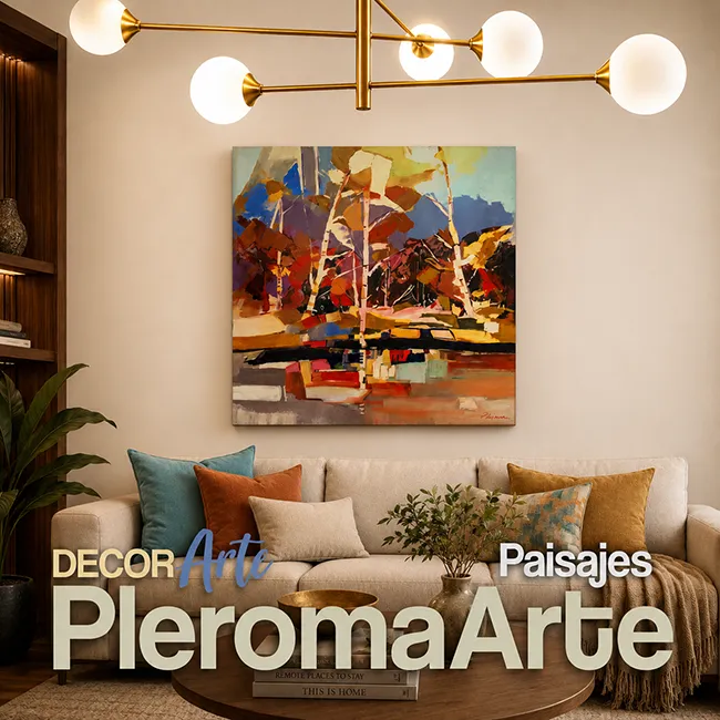 Pintura de paisaje decorando un ambiente contemporáneo