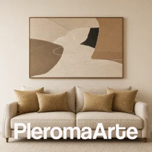 Silencio Mineral - Cuadro Moderno Contemporáneo en marfil, beige, taupe, marrón y negro