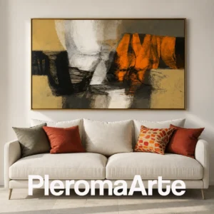 Pulso de Tierra — Cuadro Decorativo Contemporáneo, en Ocre y Naranja