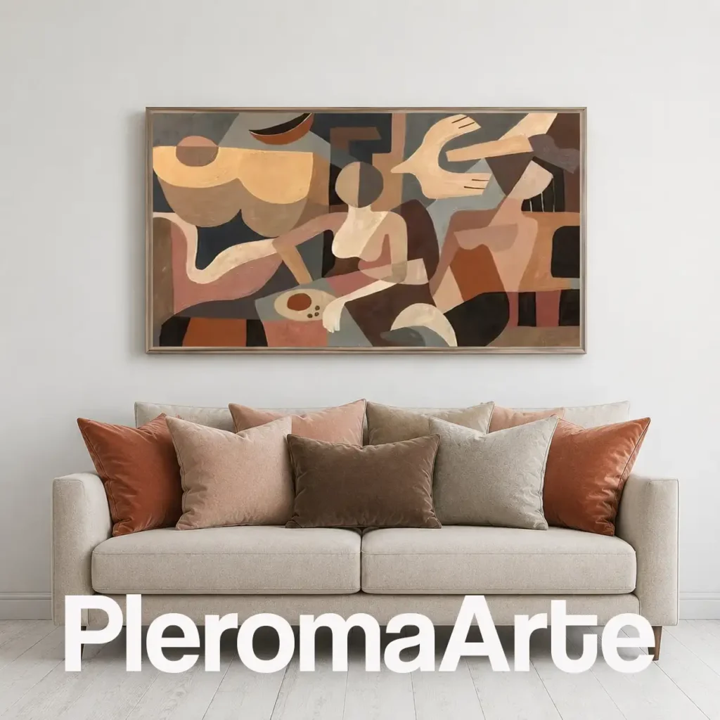 Memoria Compartida - Pintura Abstracta Contemporánea en terracota, beige, crema, marrón y negro