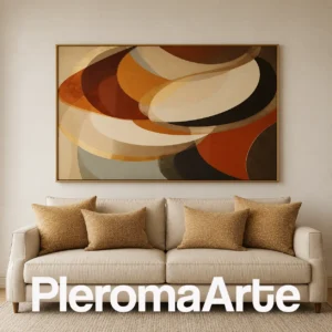 Ritmo de Tierra - Cuadro Decorativo Contemporáneo en ocre, terracota, marrón, negro y marfil