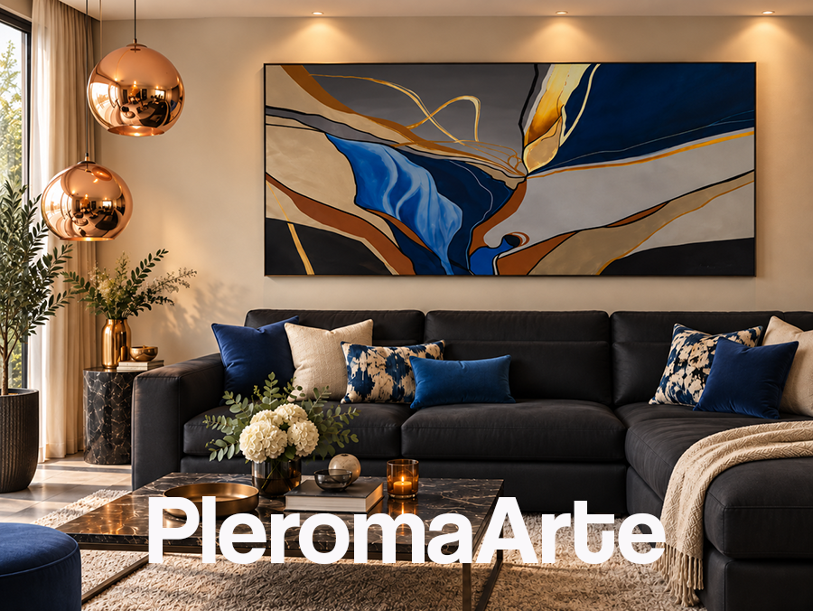 Cuadros abstractos grandes creados por la galería de arte pleroma arte