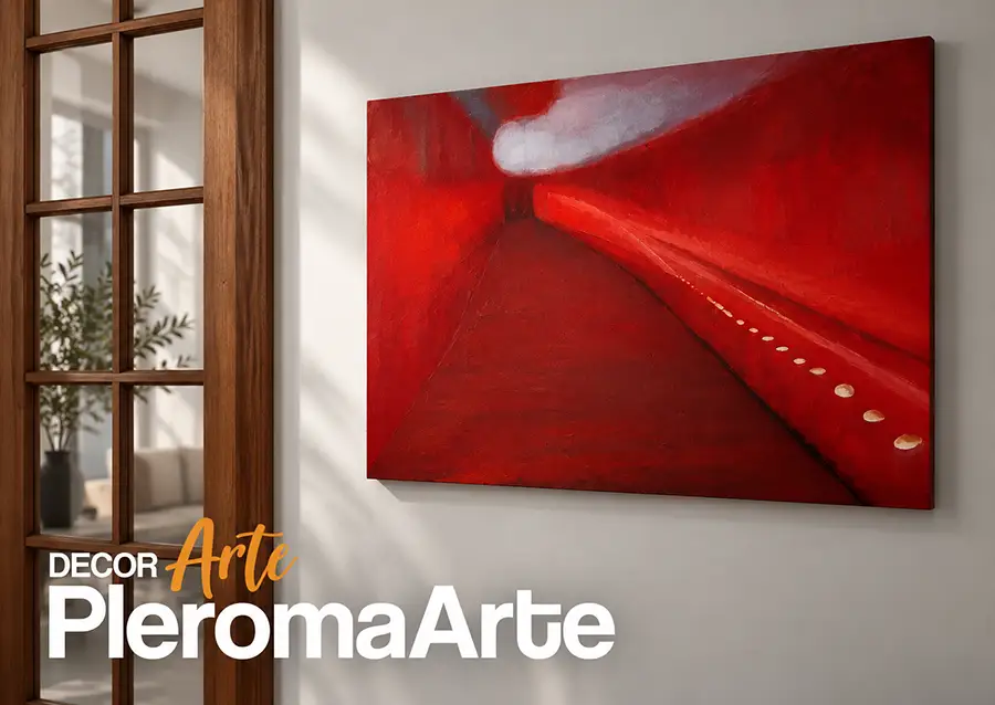Vemos un cuadro moderno rojo creado por la galería de arte pleroma arte