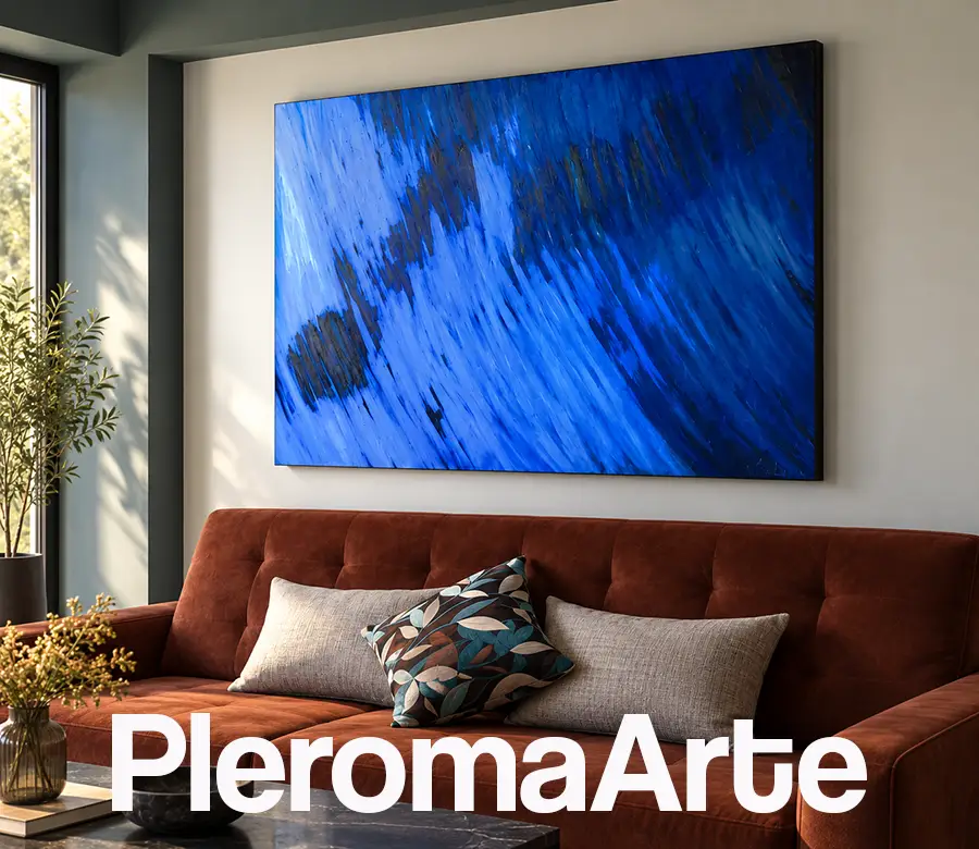 Vemos una pintura contemporánea moderna orgánica que produce un hermoso punto focal
