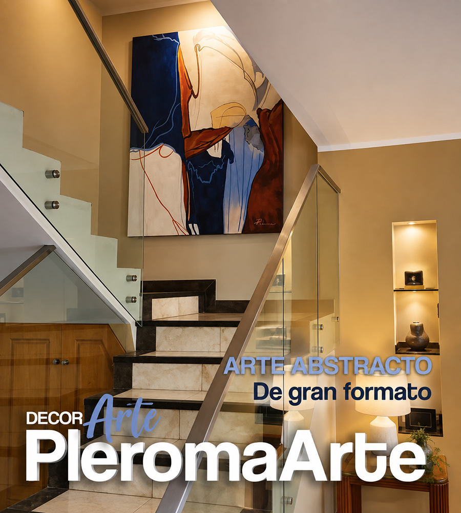 Apreciamos pinturas abstractas grandes diseñádas por Pleroma Arte, galería de arte